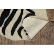 Linon Faux Hide Polyester Mini Zebra Accent Rug in Ivory and Black