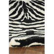 Linon Faux Hide Polyester Mini Zebra Accent Rug in Ivory and Black