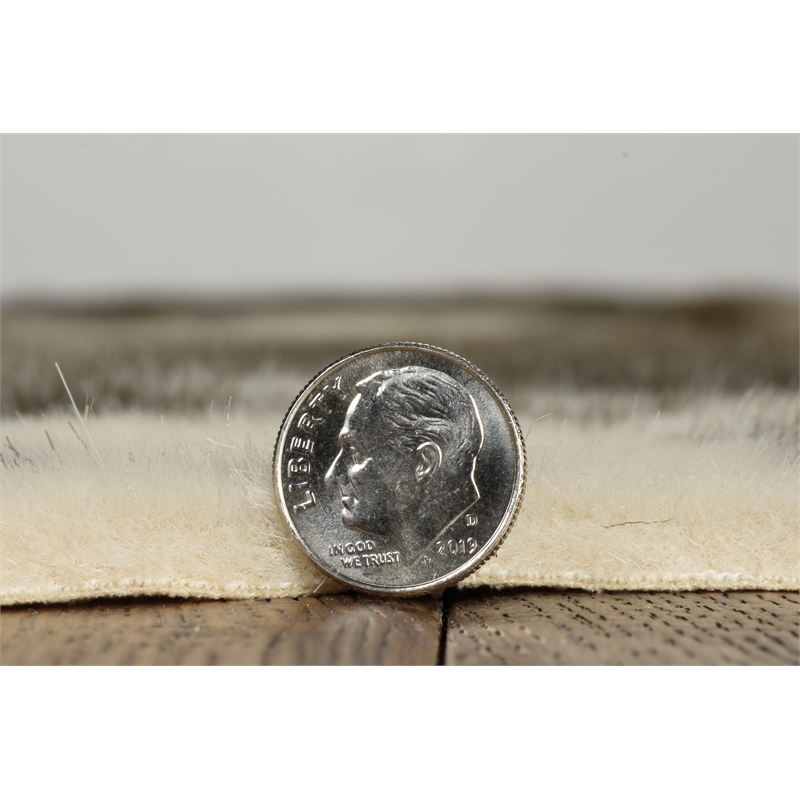 Linon Faux Hide Polyester Mini Speckle Cowhide Accent Rug in Brown and White