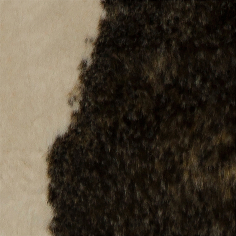 Linon Faux Hide Polyester Mini Speckle Cowhide Accent Rug in Brown and White