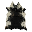 Linon Faux Hide Polyester Mini Cowhide Accent Rug in Black and White
