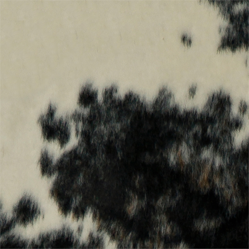 Linon Faux Hide Polyester Mini Cowhide Accent Rug in Black and White