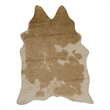 Linon Faux Hide Polyester Mini Cowhide Accent Rug in Caramel and Cream