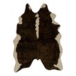 Linon Faux Hide Polyester Mini Cowhide Accent Rug in Brown