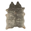 Linon Faux Hide Polyester Mini Cowhide Accent Rug in Gray