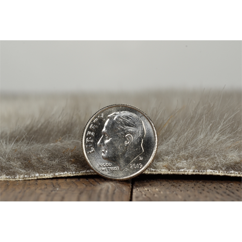 Linon Faux Hide Polyester Mini Cowhide Accent Rug in Gray