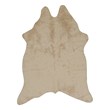 Linon Faux Hide Polyester Mini Cowhide Accent Rug in Ivory