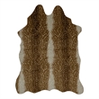 Linon Faux Hide Polyester Mini Antelope Accent Rug in Beige and White