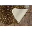 Linon Faux Hide Polyester Mini Antelope Accent Rug in Beige and White