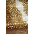 Linon Faux Hide Polyester Mini Antelope Accent Rug in Beige and White