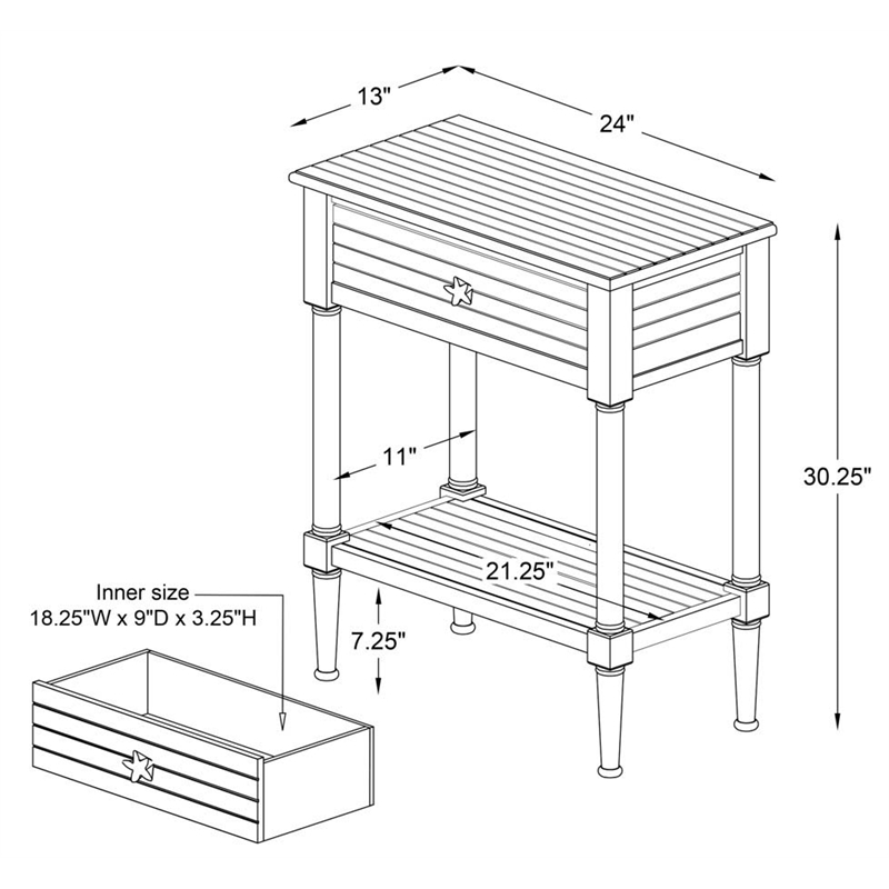 Linon Styers Wood Accent Table in Natural