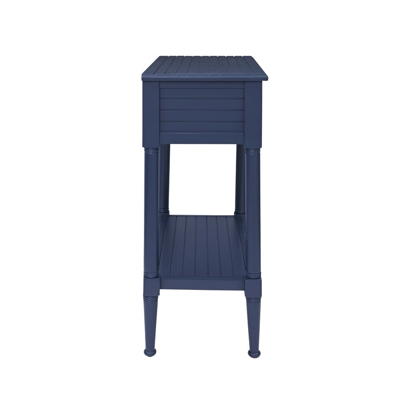 Linon Styers Wood Accent Starfish Coastal Side Table in Navy