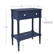 Linon Styers Wood Accent Starfish Coastal Side Table in Navy