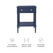 Linon Styers Wood Accent Starfish Coastal Side Table in Navy