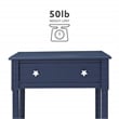 Linon Styers Wood Accent Starfish Coastal Side Table in Navy