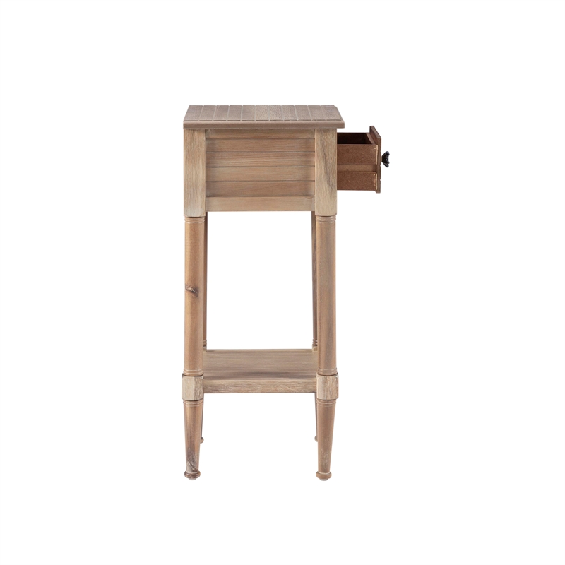 Linon Styers Wood Accent Starfish Coastal Side Table in Natural