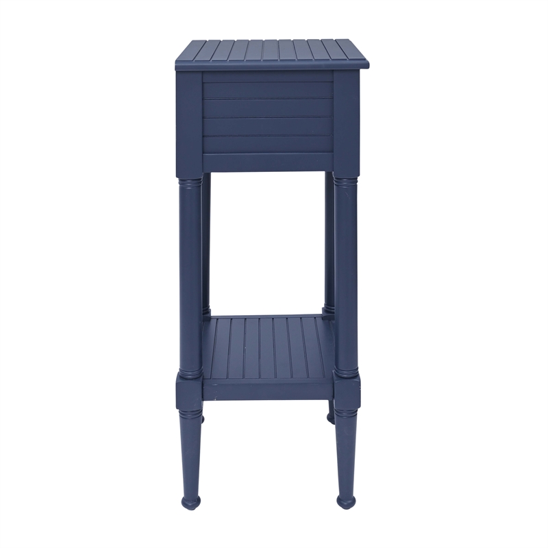 Linon Styers Wood Accent Starfish Coastal Side Table in Navy