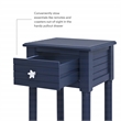 Linon Styers Wood Accent Starfish Coastal Side Table in Navy