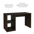 Linon Lane Wood Two Cube Desk in Espresso
