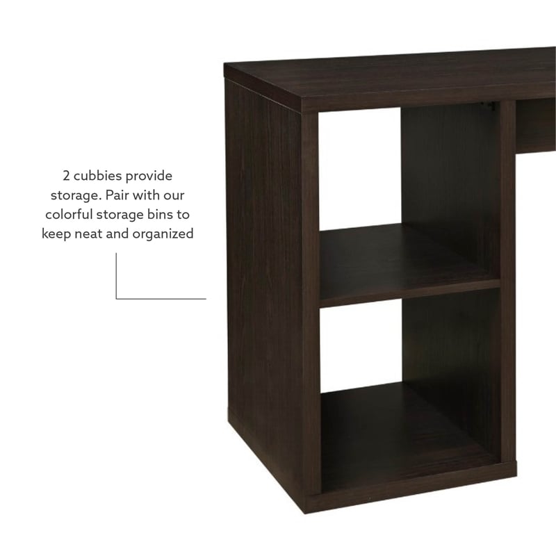 Linon Lane Wood Two Cube Desk in Espresso