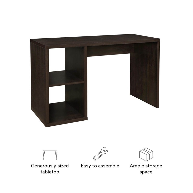 Linon Lane Wood Two Cube Desk in Espresso