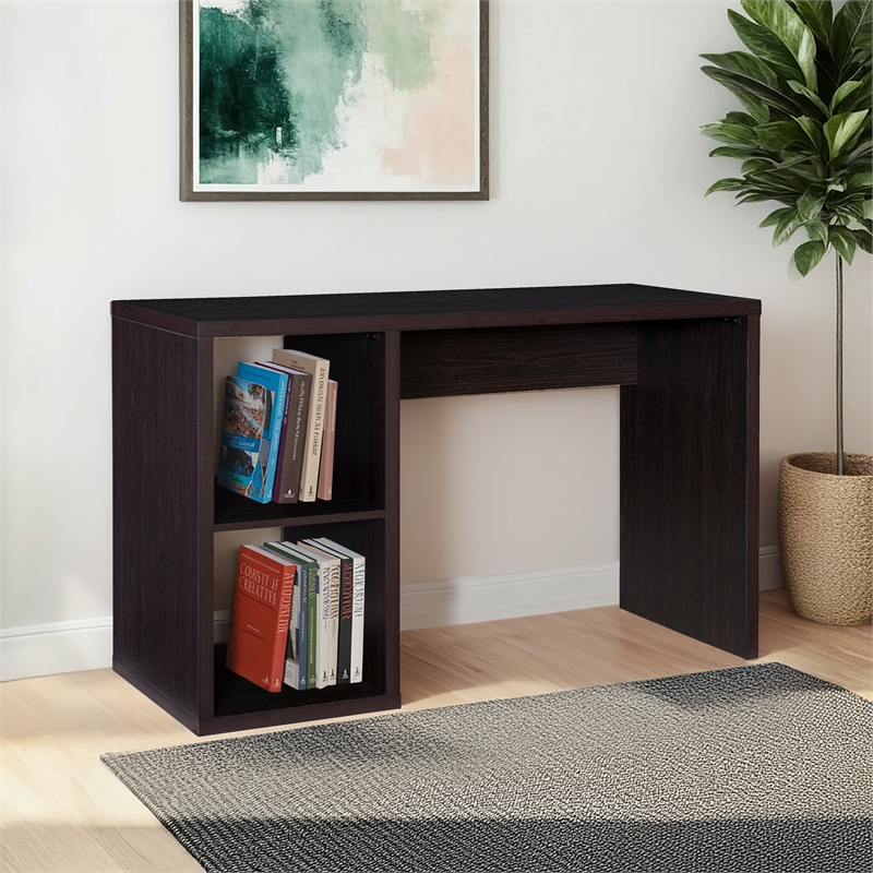 Linon Lane Wood Two Cube Desk in Espresso