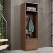 Linon Keane Wood Mid Century Hall Tree with One Drawer in Brown