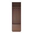 Linon Keane Wood Mid Century Hall Tree with One Drawer in Brown