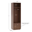 Linon Keane Wood Mid Century Hall Tree with One Drawer in Brown