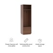Linon Keane Wood Mid Century Hall Tree with One Drawer in Brown