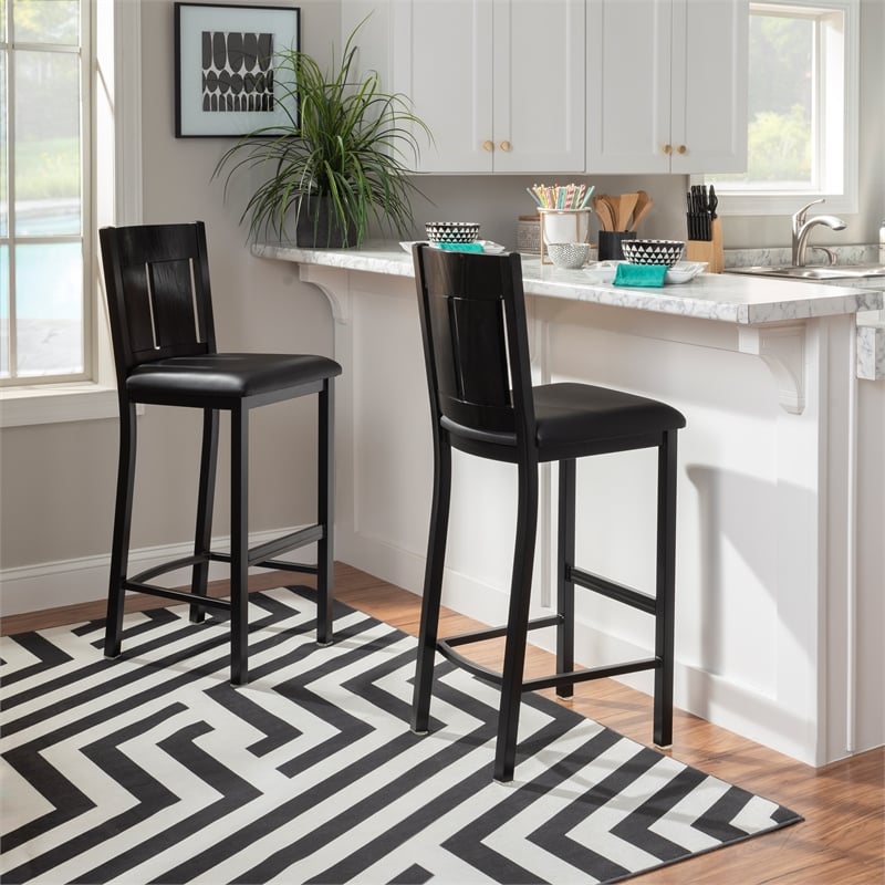 Linon Cady Metal and Faux Leather Upholstered Seat 31