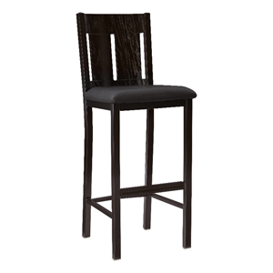 Linon Cady Metal and Faux Leather Upholstered Seat 31&quot Barstool in Black