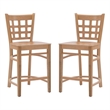 Linon Flint Commercial Grade Set of Two Counter Stools in Natural Beechwood