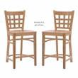 Linon Flint Commercial Grade Set of Two Counter Stools in Natural Beechwood