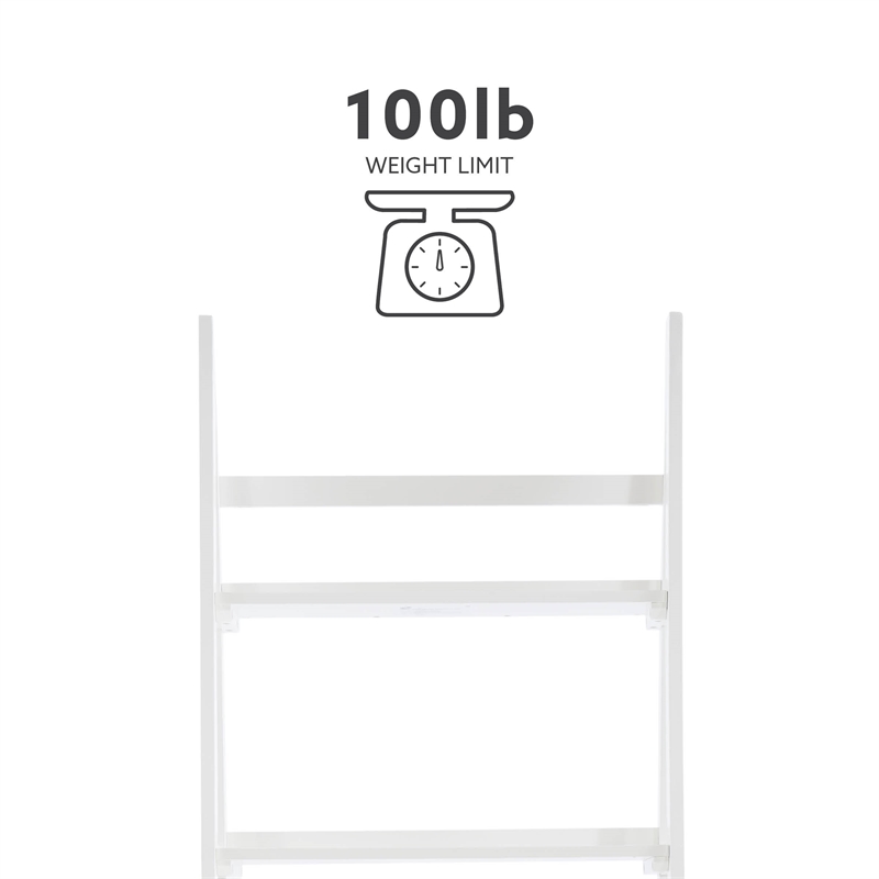 Linon Samantha Wood Five Shelf Bookcase in White