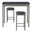Linon Tifton 3 Piece Faux Marble Upholstered Dining Tavern Set in Gray Wood