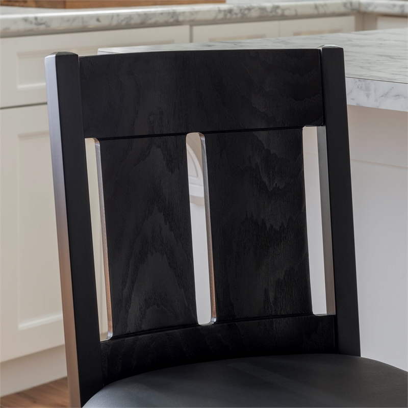 Linon Cady Upholstered Faux Leather Seat 24