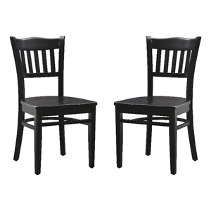 linon warren wood set of two dining chairs in black