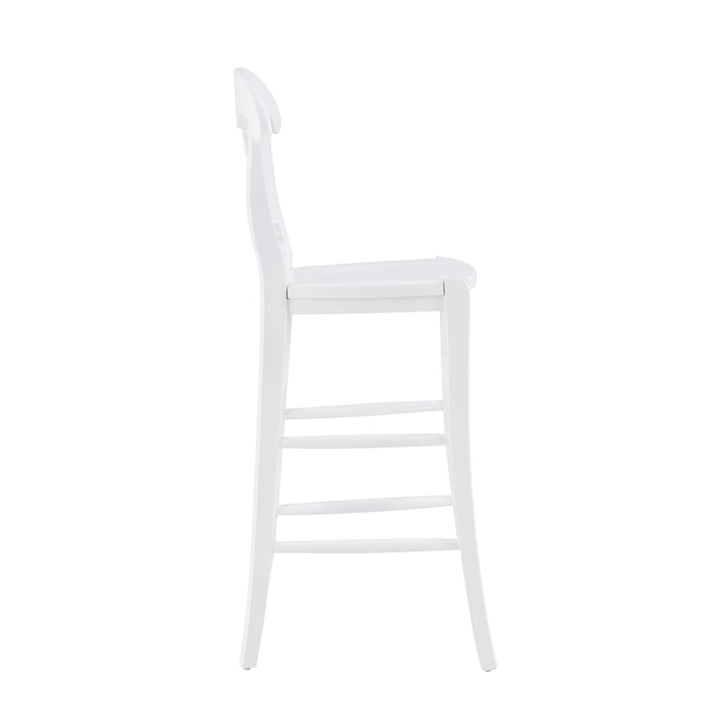 Linon Vance Commercial Grade Set of Two Counter Stools in Solid White Beechwood