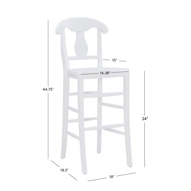 Linon Vance Commercial Grade Set of Two Counter Stools in Solid White Beechwood