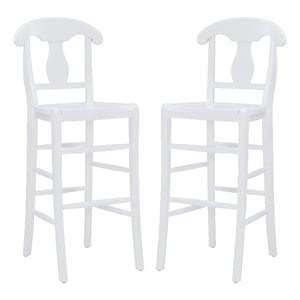 Linon Vance Commercial Grade Set of Two Counter Stools in Solid White Beechwood