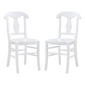 linon vance wood set of two dining chairs in white