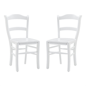 linon holland wood set of two side dining chairs in white