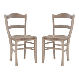 linon holland wood set of two side dining chairs in natural