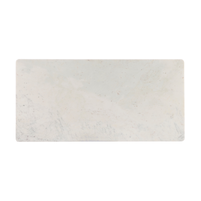 Linon Pace Coffee Table White Marble Top Wood Base/Shelf in Rustic Gray Finish