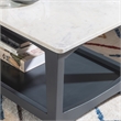 Linon Pace Coffee Table White Marble Top Wood Base/Shelf in Rustic Gray Finish