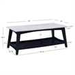 Linon Pace Coffee Table White Marble Top Wood Base/Shelf in Rustic Gray Finish