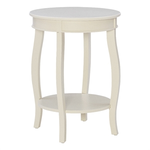 linon wren wood accent end table in off white