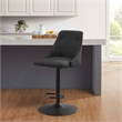 Linon Benton Adjustable Barstool Dk Bronze Metal Swivel Base Upholstered in Gray