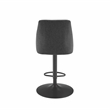 Linon Benton Adjustable Barstool Dk Bronze Metal Swivel Base Upholstered in Gray